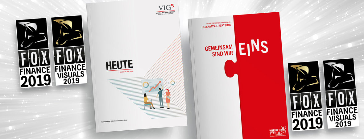 Cover der Geschäftsberichte 2018 Wiener Städtische und VIG